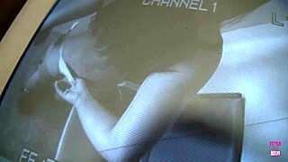 a hidden camera films cami deepthroating and swallowing monster cock through glory hole