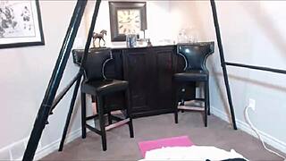 maxine x stuffs long dildo deep in her oriental wet pussy slit