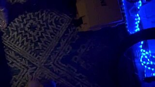 cheetah adora strips on tour bus in clear heels and miami booty dress