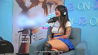 Mariejane's tattooed latina pussy squirts wild on sybian first time ride