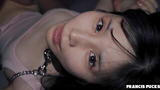 Petite 18yo Japanese College Teen Submits to Rough Face Fucking Big Cocks