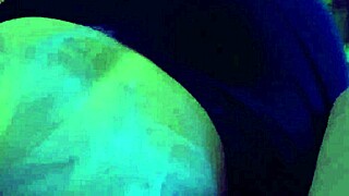 cheetah adora strips on tour bus in clear heels and miami booty dress