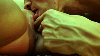 blonde secretary bent over bed takes deep anal gaping in fishnets heels