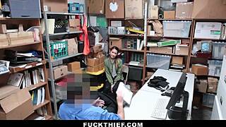 Thief caught bent over big cock doggystyle punishment in shop?