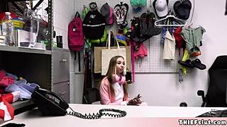 What if Cute Blonde Streamer Caught Stealing Pays with Bent Over Doggystyle Pussy for Mall Cop?