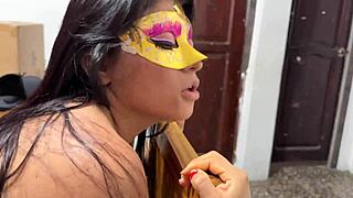 curvy latina takes delivery boy's monster cock deep anal fuck
