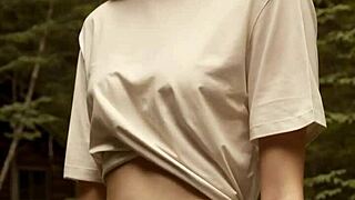 Cute Girls in Lingerie Hang Out at Forest Cabin