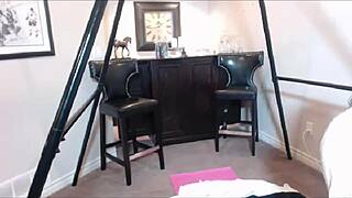 maxine x stuffs long dildo deep in her oriental wet pussy slit