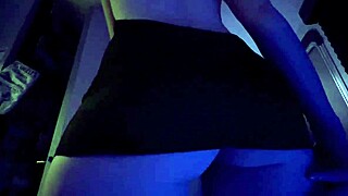 cheetah adora strips on tour bus in clear heels and miami booty dress