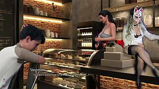 Stepmom Sucks Golden Boy's Huge Monster Cock in Stockings Cosplay