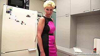 naked milf strokes cock hard with her soft hands wanna see her cum? 😏