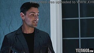 scientist fucks tattooed wife and stepsisters bent over in sloppy foursome riding big cocks