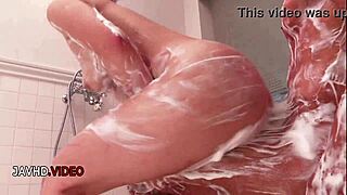 sultry japanese brunette anne drops to knees for hardcore shower blowjob action