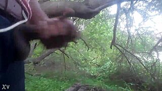 wanna watch me stroke out this huge outdoor cumshot right in the trees?