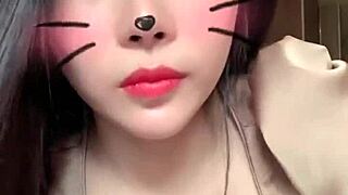 big titted asian girl shows off huge white tits live