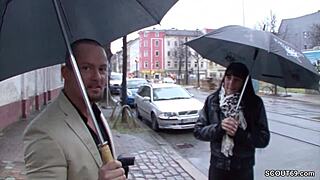 skinny teeny picked up on street pays for hard german fucking cash