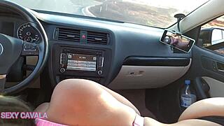 i choked gagging on driver's huge cock paying ride with public blowjob