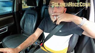 Blonde Big Ass Beauty Gives Wet Car Blowjob and Creampie Tease