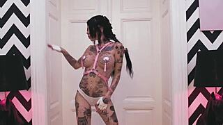 Watch This Anal Queen Stretch Her Tight Ass Wide with Massive Black Dildo Toy