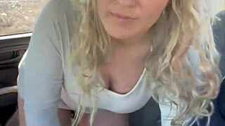 hey this pretty hooker kneels down sucking till he unloads cum in her mouth