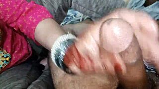 muslim mistress massages servant's cock with dirty hindi talk