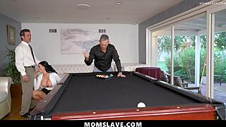 Big titted British milf mommy bends over for freeuse group fucking doggystyle missionary by cheating bosses tits bouncing