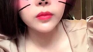 big titted asian girl shows off huge white tits live