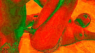 heart fluttering in romantic sex under cozy red lights glow