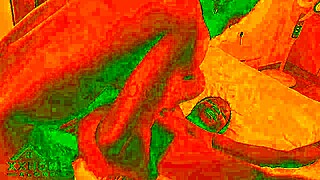 heart fluttering in romantic sex under cozy red lights glow