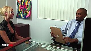 barbie sinclair sucks big black cock and fucks interracial for skinny milf job interview