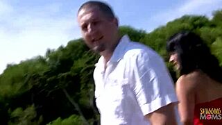 Wild Couple Sneaks to Secluded Spot for Raw Outdoor Cowgirl Creampie Fuck Fest!