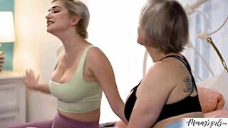 busty stepmom and stepdaughter tribbing to orgasm! 👅💦🔥