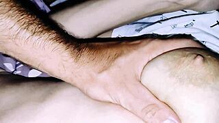 Husband and Buddy Stretch Milf Wife's Ass and Pussy Rough Cowgirl Anal Turns