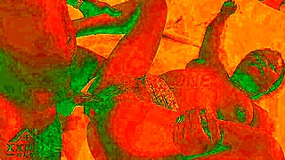 heart fluttering in romantic sex under cozy red lights glow