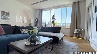 Your nympho girlfriend Audrey Reid chokes on cock begs for rough POV pounding