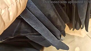 Nicoletta crams into tiny jeans flaunting exaggerated curvy ass and tits