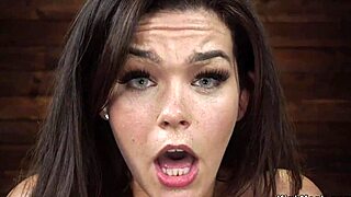 Hot ass brunette squirts on sybian machine with deep dildo insertion