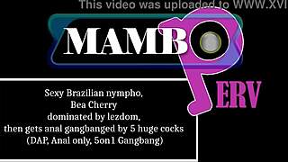 damn sexy brazilian bea cherry gets lezdom dominated drinks pee then anal gangbanged by 5 huge cocks dap dry 😱🍑