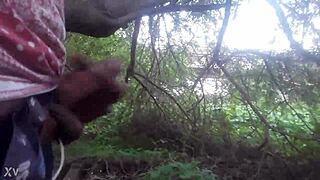 wanna watch me stroke out this huge outdoor cumshot right in the trees?