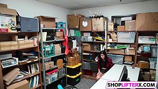 Two shoplifters caught by police can't refuse burglar's massive cock punishment in office hardcore