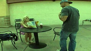 Horny big-titted blonde teen shares monster cock with deepthroat and doggystyle pounding