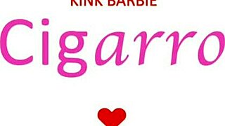 Hot Brazilian blonde smokes cigarette seductively