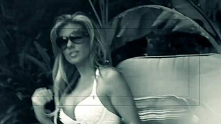 Aubrey Adams Rubs Pussy Then Rides Cock Outdoors In Sun