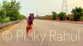 pinky dares full naked streak along busy indian highways turning heads