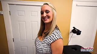 curvy blonde breanna teases with ass play oral and eager ride