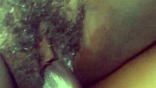 Horny ebony teen's wet pussy rides big black cock hard until begging to stop