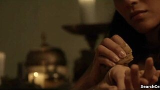 Lucy Lawless Lesley-Ann Brandt Laura Surrich Spartacus Topless Tease