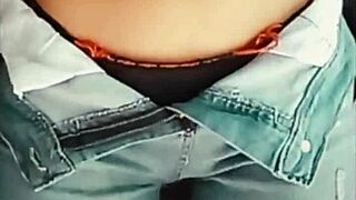 Voyeur catches sexy latina teen's huge ass shaking solo in culonas style