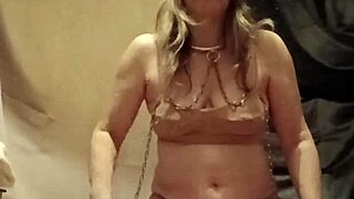 french milf slave bound outdoors endures pins uro play magic wand orgasms and slaps