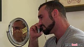 Sexy tattoo milky shemale tgurl crossdresser cock pumped hard